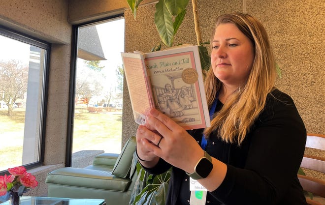 Lisa Laesch-Vanstone, a children's librarian for the Farmington Community Library, reads "Sarah, plain and tall" by Patricia MacLachlan. The book helped her cope with her mother's death when she was young.