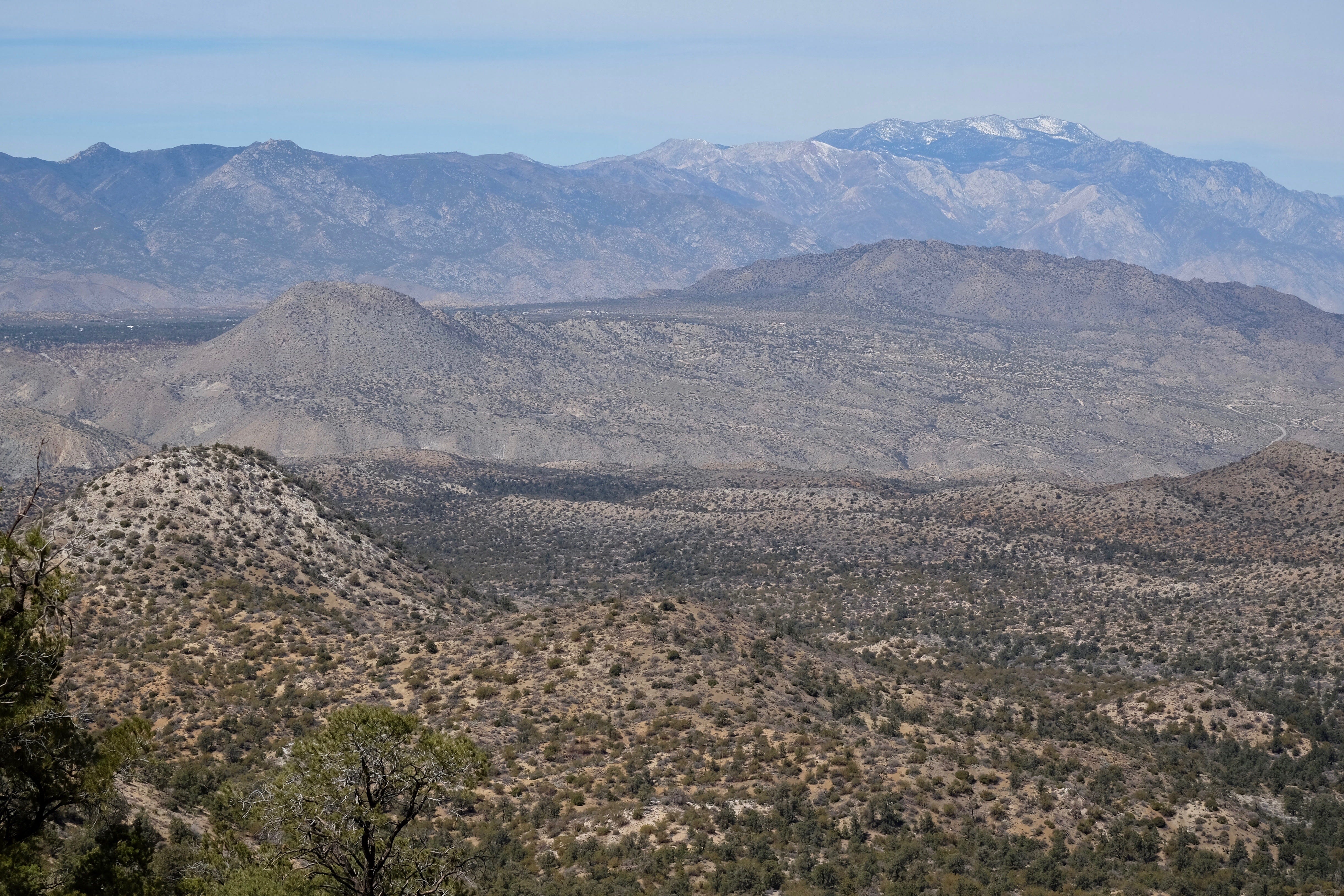 In a view from Martinez Mountain, Pines to Palms Highway can be seen far in the distance on March 13, 2022.