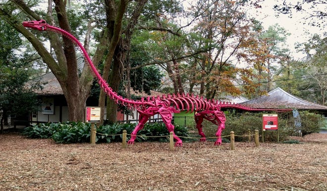 The notable "Pink Dino" located at the Tallahassee Museum.
