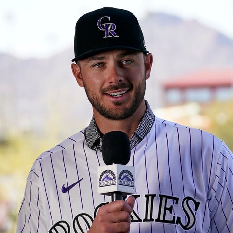 Kris Bryant was introduced by the Rockies on Frida