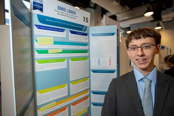 Daniel Larsen presented his math project at the Regeneron Science Talent Search, a national competition held in Washington, D.C., last week.
