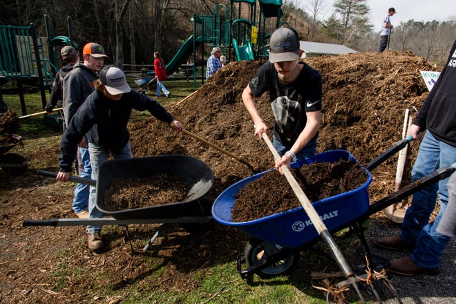 Madison High students will present to local government officials draft diagrams on the students' plans for Beech Glen Community Center on May 3. More than 40 students were at the center March 15 to help with a stream restoration project.