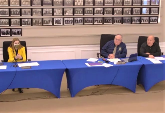 Plymouth City Commissioner Alanna Maguire is pictured during the March 21 city commission meeting.