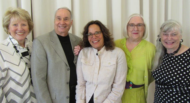 Carrie Brookshire, Michael Smith, Julia Sweig, Nancy Cunningham and Donna Martin attend the Literary Society of the Desert on March 16, 2022.
