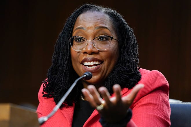 Supreme Court nominee Ketanji Brown Jackson testifies during her Senate Judiciary Committee confirmation hearing on Capitol Hill in Washington, on March 22, 2022.