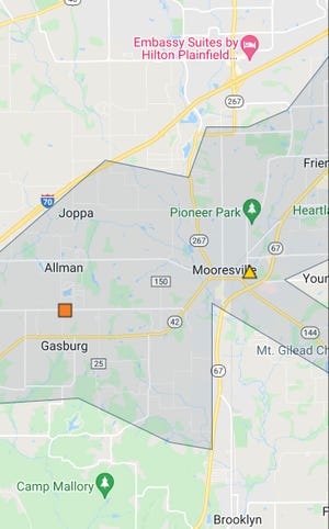 AES Indiana is reporting more than 1,300 customers are without power in northern Morgan County.