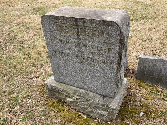 Henrietta Bowers Duterte's gravestone in Delaware County, Pennsylvania's historic Eden Cemetery, where Underground Railroad "father William Still and singe Marian Anderson are also buried.