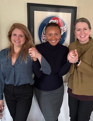 From left to right: Tuckahoe Trustee Cara Kronen, Mayor Omayra Andino and Trustee-elect Nicole Engelbert. Kronen and Engelbert won the two open seats on the village board this week.