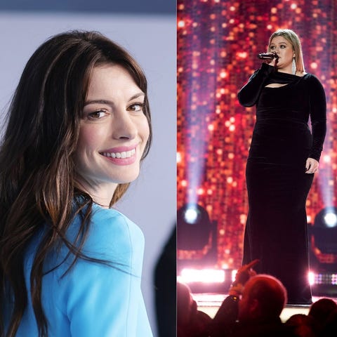 Anne Hathaway, left, and Kelly Clarkson.