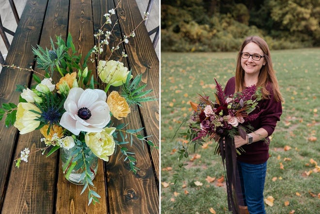 Owner Teena Parker with flowers she arranged at Ampersand Flowers & Events