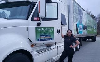 Cindy Quintero, active duty Marine at Cherry Point Air Station and student at Craven Community College pursuing her CDL.
