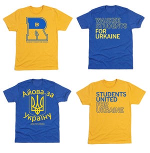 Raygun in Des Moines is producing T-shirts to sell to raise relief funds in Ukraine;  local students are helping.