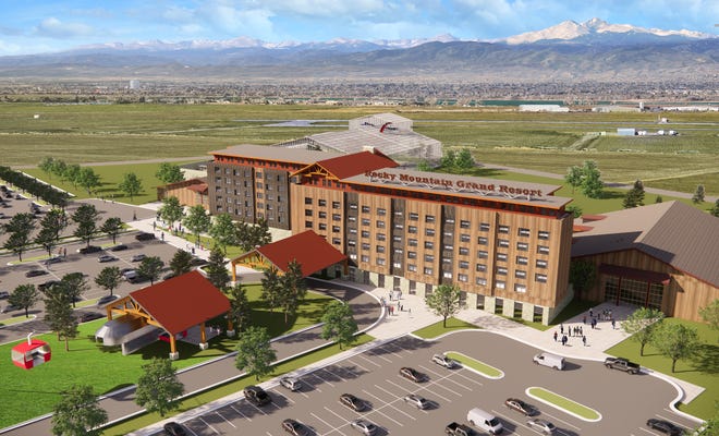 A rendering of the proposed Rocky Mountain Grand Resort waterpark, hotel and conference center in Loveland, west of Interstate 25.