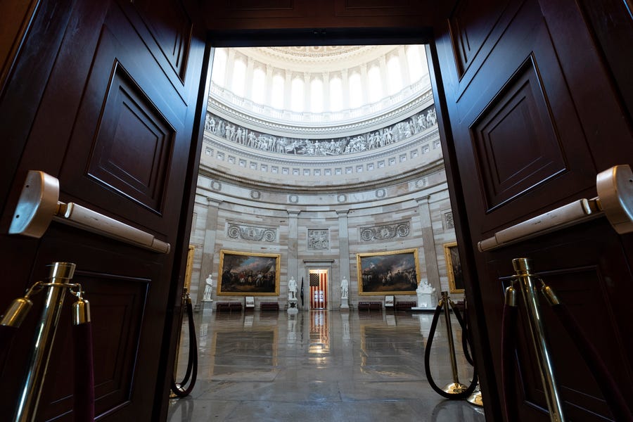 The Rotunda of the Capitol in Washington is seen June 30, 2021.
