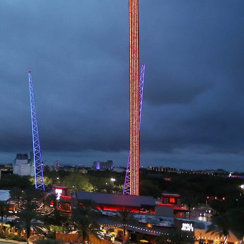 The Orlando FreeFall ride is shown at ICON Park in