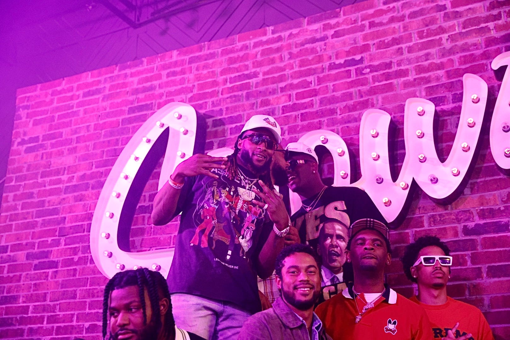 Aaron Jones arrives at Showtyme Sports Grill Friday night