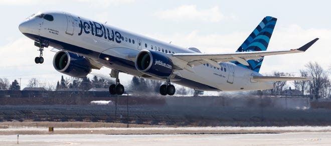 JetBlue's inaugural flight from Milwaukee to New York takes off Sunday at Mitchell Airport in Milwaukee. The airline began service between Milwaukee and Boston, and Milwaukee and John F. Kennedy International in New York City. JetBlue’s Milwaukee flights will be operated on 140-seat Airbus A220 aircraft.