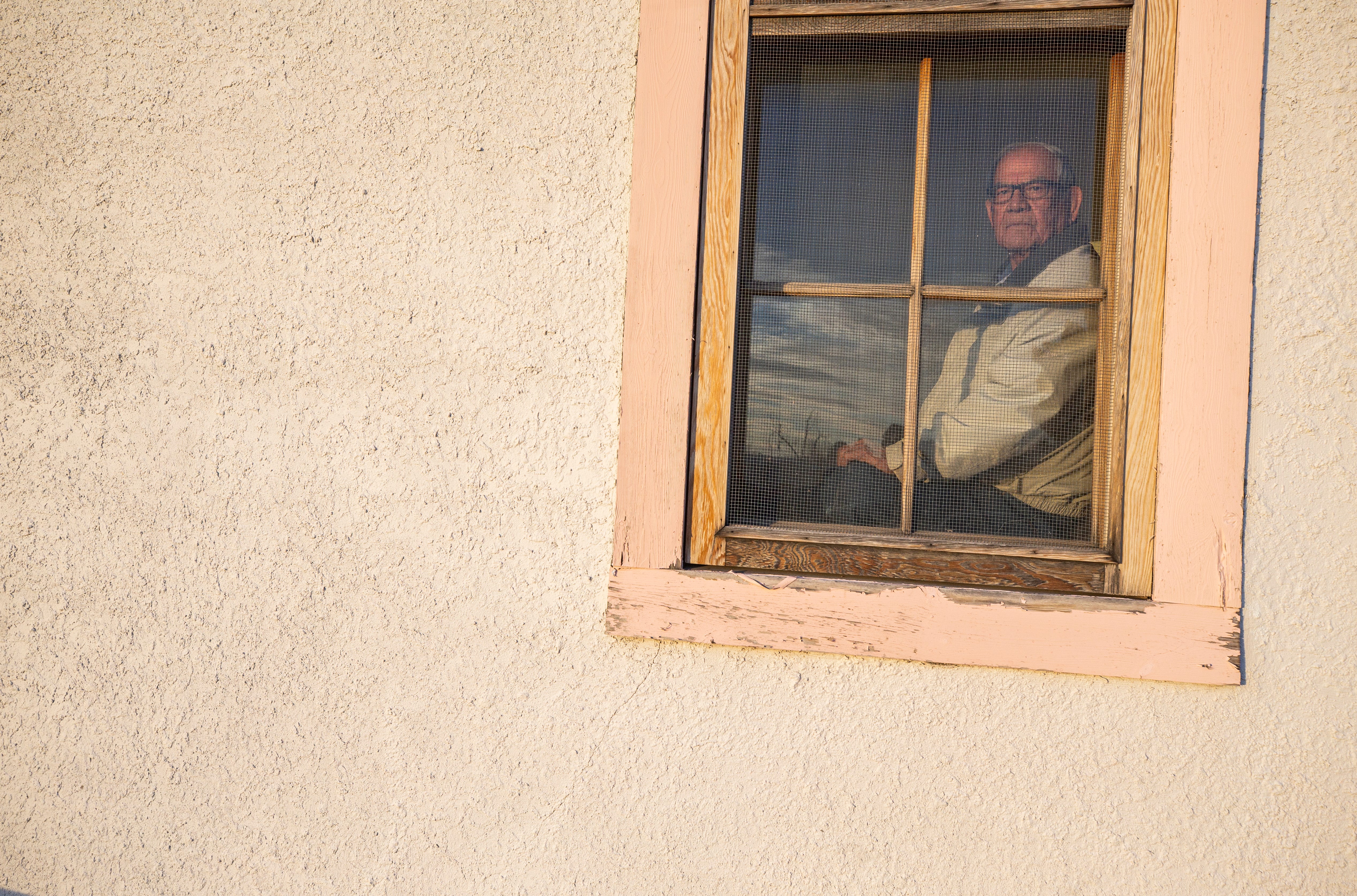 Mario Rivera attended Blackwell School in Marfa, Texas in the 1950s. He is a member of the Blackwell School Alliance, which is advocating to make the former segregated school for Mexican American students into a national historic site. Rivera is photographed inside the main Blackwell building, a 113-year-old adobe that now functions as a museum and community center.