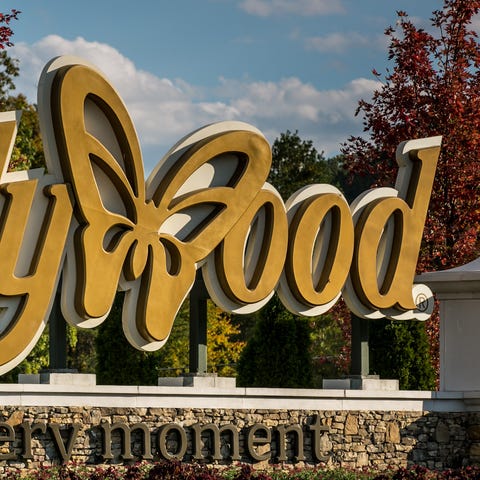 The entrance to Dollywood is seen on October 18, 2