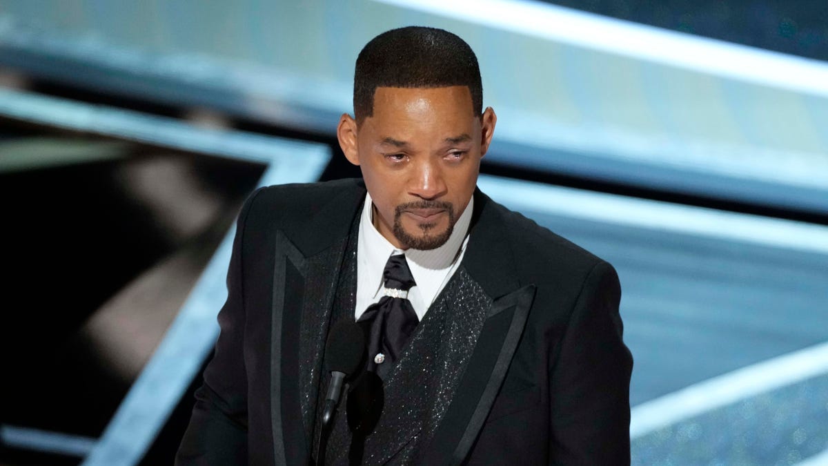 Will Smith accepts the award for best actor in a leading role in for his performance in "King Richard."