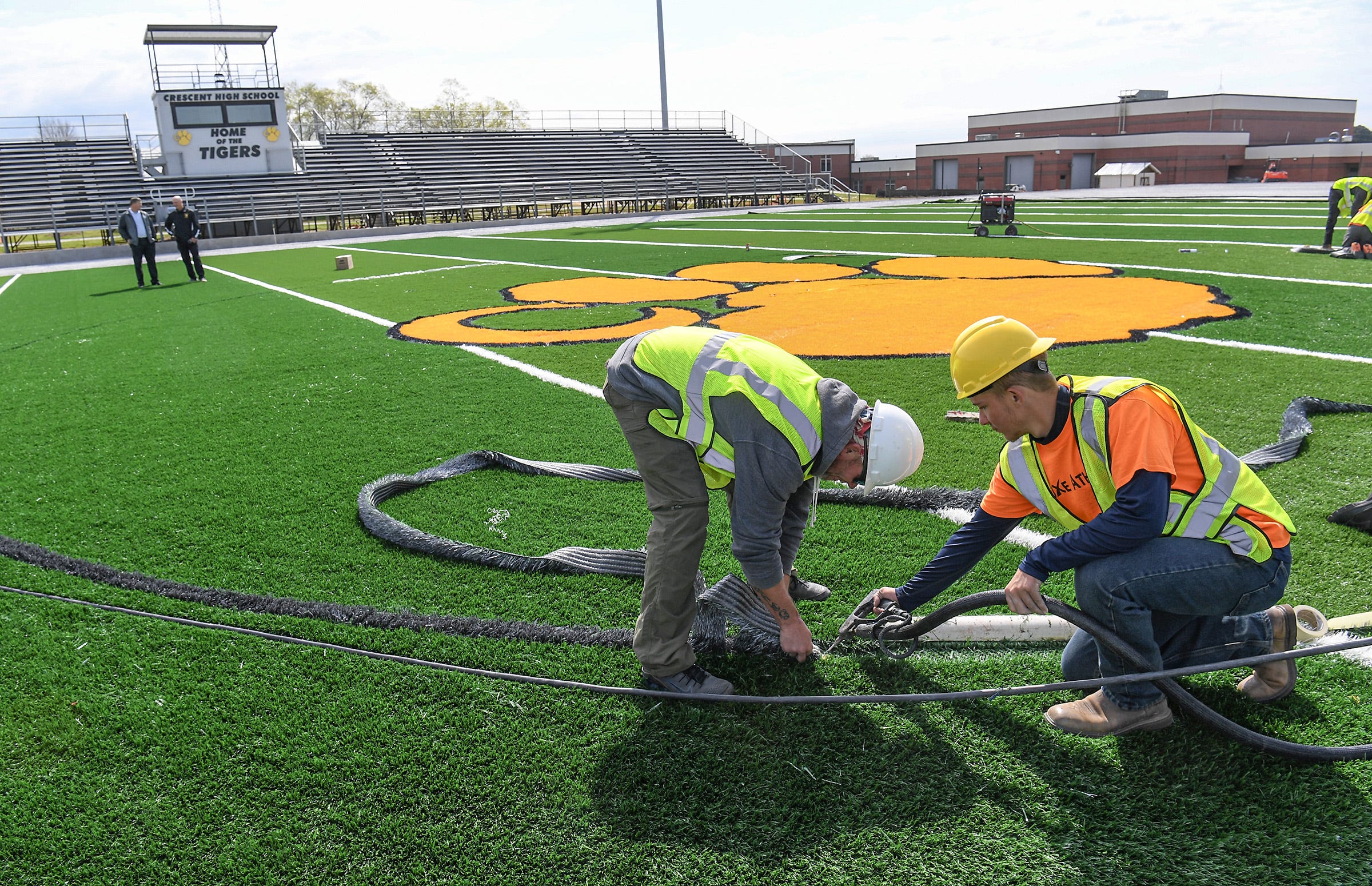 Crescent High School gets a new turf football field and scoreboard
