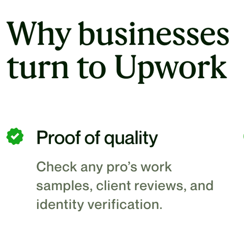 The quality of the work you can find on Upwork is 