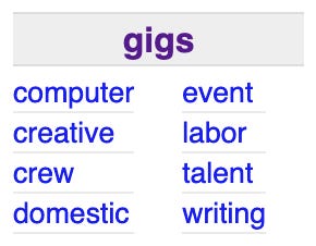 Look at the bottom right of the Craigslist homepage, click on the "concerts" link and you'll see there's a ton of work to be found there.