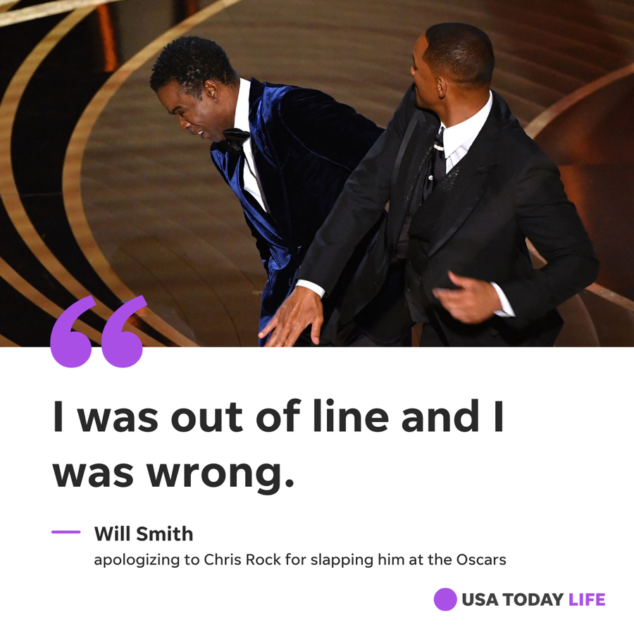 Will Smith slaps Chris Rock onstage during the 94th Annual Academy Awards at Dolby Theatre in Los Angeles on Sunday, March 27, 2022.