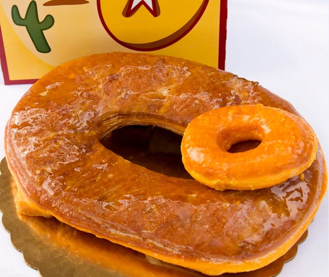 Yes, the new Round Rock Donuts location also sells a Texas-sized donut.
