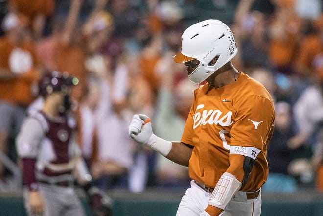 Trey Faltine's walk-off home run Wednesday night helped Texas top Air Force, but the Longhorns have struggled over the past week with a pair of losses to Kansas State and Tuesday's loss to Air Force. But Faltine said the team isn't panicking. "We're focused on one game at a time," the shortstop said.