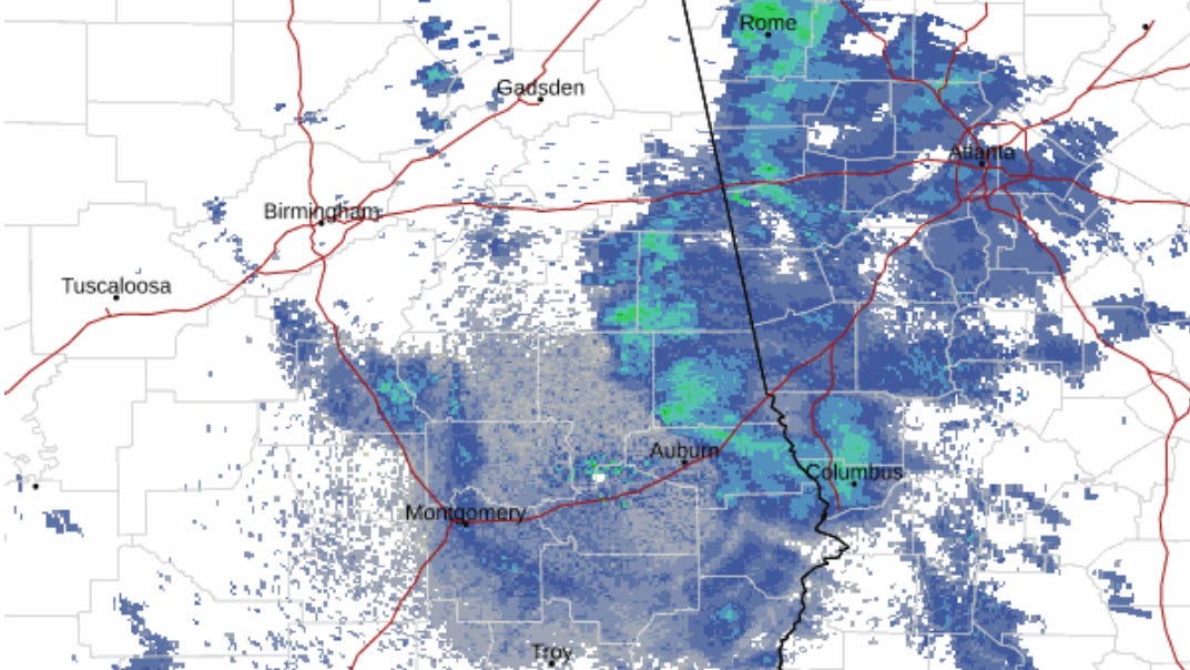 Weather radar for Montgomery, Alabama