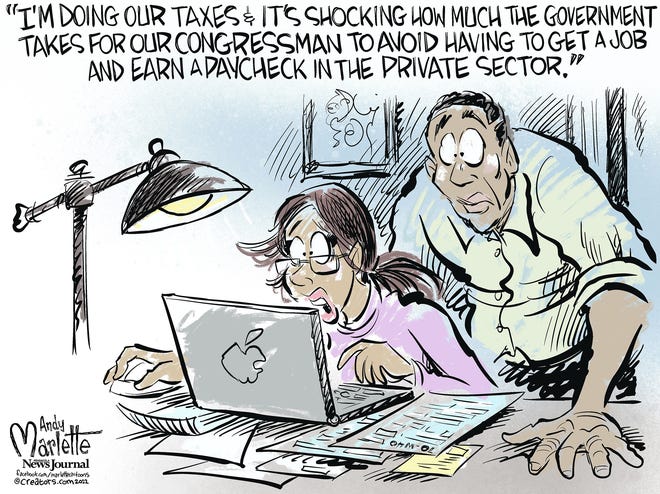Marlette cartoon: Joy of tax time
