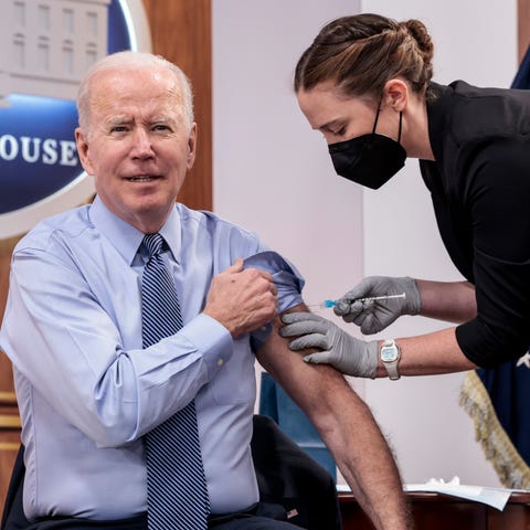 President Joe Biden receives a fourth dose of the 