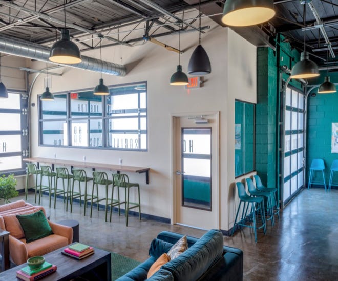 The interior of Hot Box Social, Michigan's first cannabis consumption lounge, which opened in Hazel Park in March 2022.