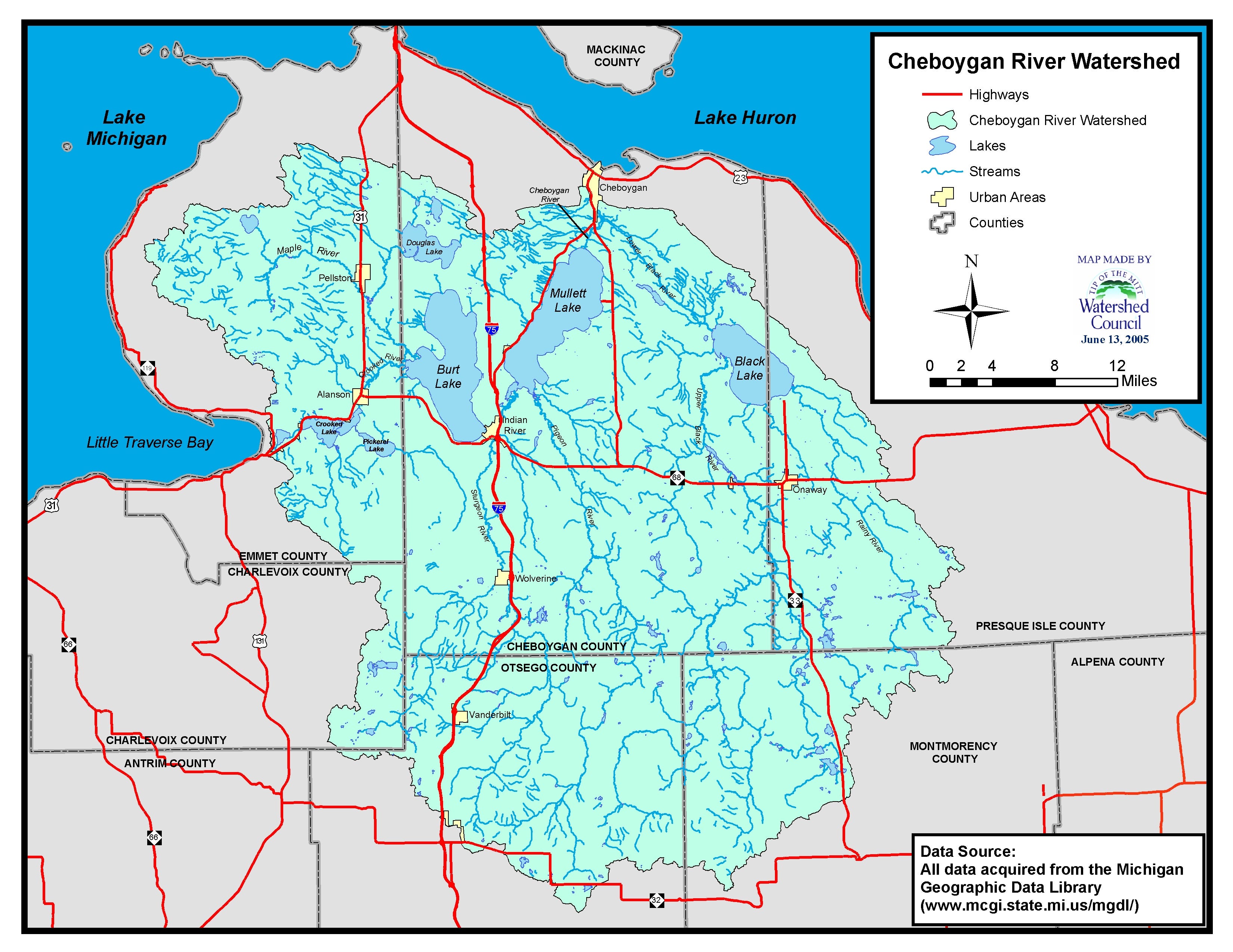 Cheboygan County Plat Map Water Where You Live: The Cheboygan River Watershed And You