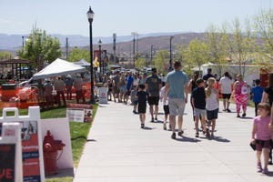 Community members gather at Dixie State University for the annual Kite Festival Saturday, April 2, 2022. 