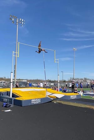Stephenville track athlete Ben Kirbo made history Thursday when he broke the school’s pole vault record at the Colonel Mobley Optimist Relays, clearing a height of 16-2.