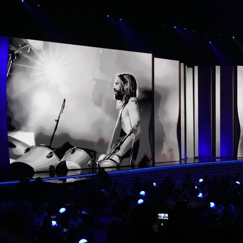 An image of Foo Fighters drummer Taylor Hawkins is