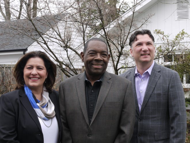 Red Bank candidates for the Democratic primary ballot. From left: Angela Mirandi, Michael Ballard and John Jackson.
