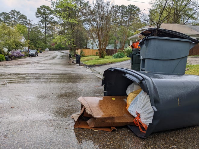 Some residents expressed concern that delays in trash pickup can make it more likely that severe weather could spread garbage through their neighborhoods.