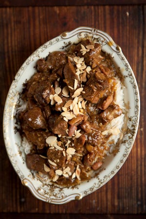 A sweet and savory date and lamb stew from "The Food of Oman" cookbook.