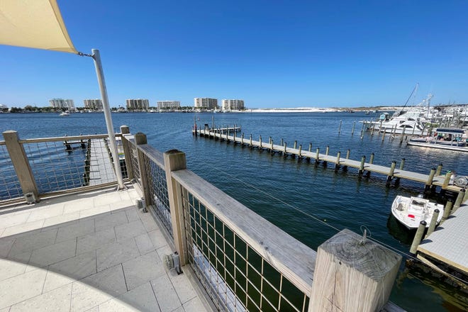 The top floor of The Edge Seafood Restaurant in Destin offers a panoramic view of the Destin Harbor.