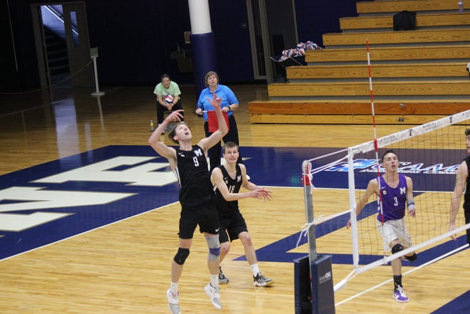 Cameron Ternent (9) led the Mount Union men's volleyball team with 247.5 points and 205 kills during the regular season.