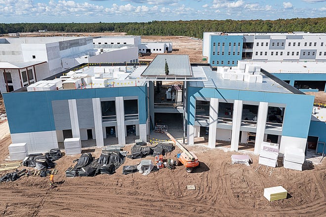 St. Johns County’s ninth public high school, under construction near the Beachwalk development off County Road 210, is scheduled to open at the start of the next school year in 2022.