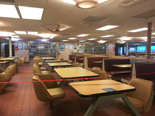A quiet galley on a Washington State Ferries Bremerton-Seattle run on March 26, 2022.