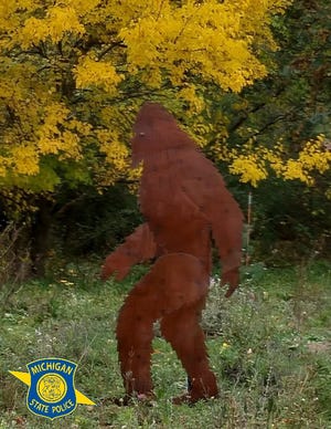 Michigan State Police are investigating the theft of a 7-foot-tall metal sasquatch lawn ornament from at home in St. Joseph County’s Park Township on or after March 22.