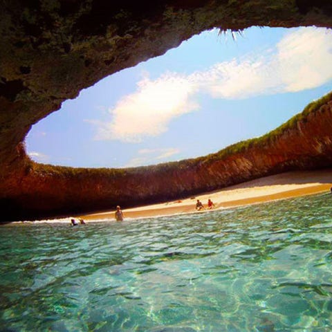 Playa Del Amor, with its open dome hole is known a