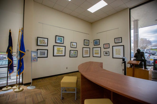 The work of Culleoka artist Stephen Bischoff hands on display in the Maury County Public Library in Columbia, Tenn., on Friday, April 8, 2022.