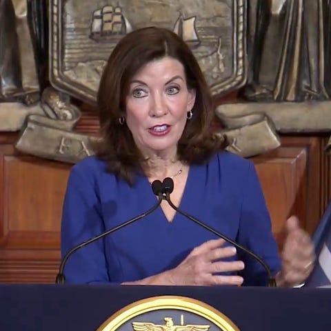 In this image taken from video, New York Gov. Kath