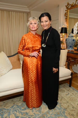 Actresses Kieu Chinh and Tippi Hedren in 2013 in Beverly Hills, California. Hedren, star of such films as Alfred Hitchcock's "The Birds" and mother of actress Melanie Griffith and grandmother of actress Dakota Johnson, sponsored Kieu Chinh to the United States in the late 1970s.